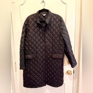 J. Jill Black Quilted Down Coat